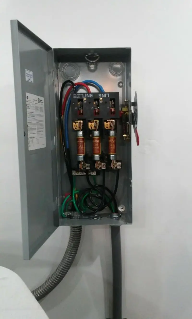 Three-phase disconnect switch installed for Electrical Wiring & Rewiring in Beckley